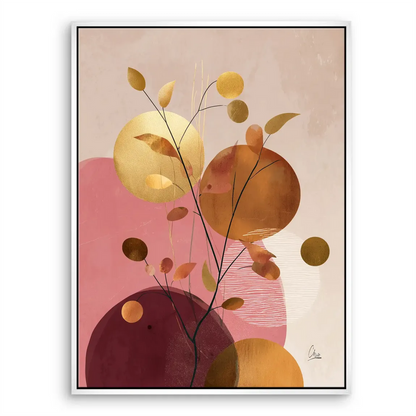Golden Terra Harmony canvas art with botanical motif for elegant wall decor