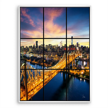Sophisticated wall decor suitable for living rooms or offices with Manhattan cityscape