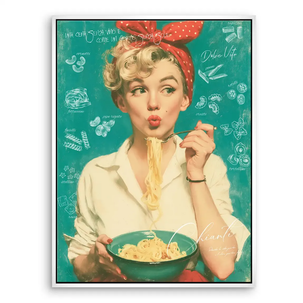 Dolce Vita-inspired wall art ideal for dining spaces.