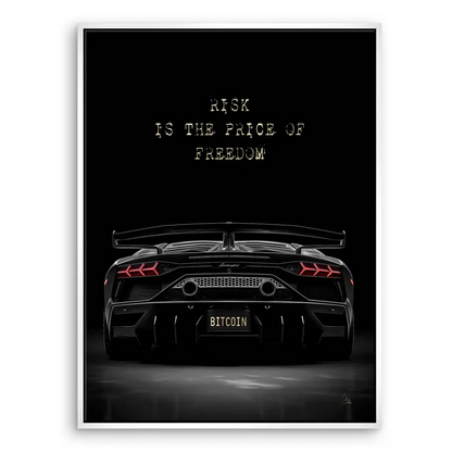 Lamborghini Bitcoin Canvas Wall Art – Luxury Car & Crypto Motivation - Image 8
