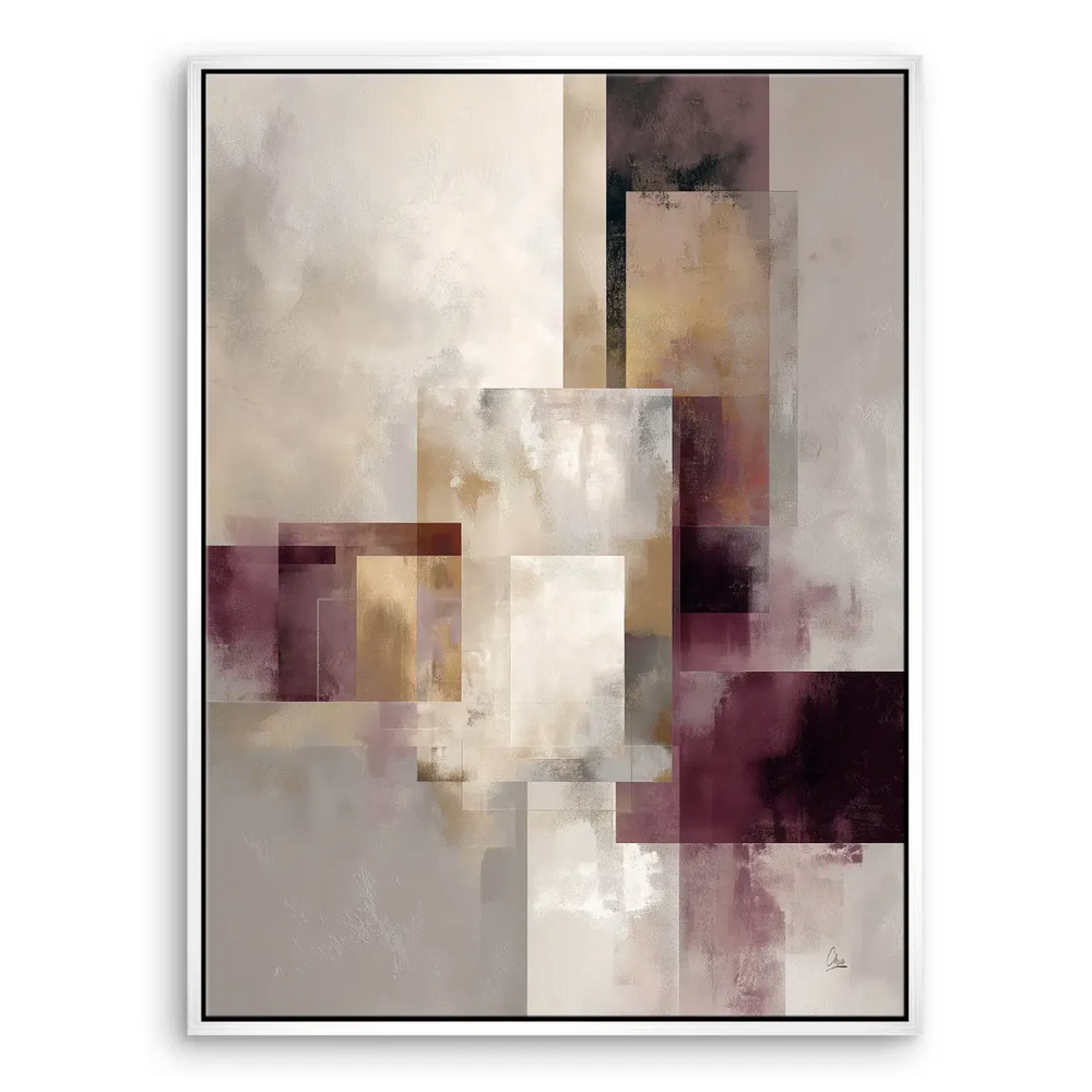Mystic Geometry Canvas Print - Abstract Wall Art in Neutral Plums - Image 7